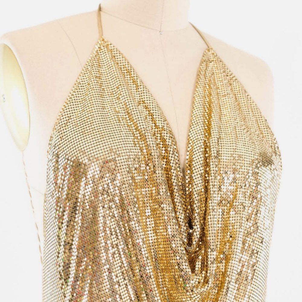 RARE Vintage 1970s whiting and Davis gold chain top in original packaging - Picture 2 of 5
